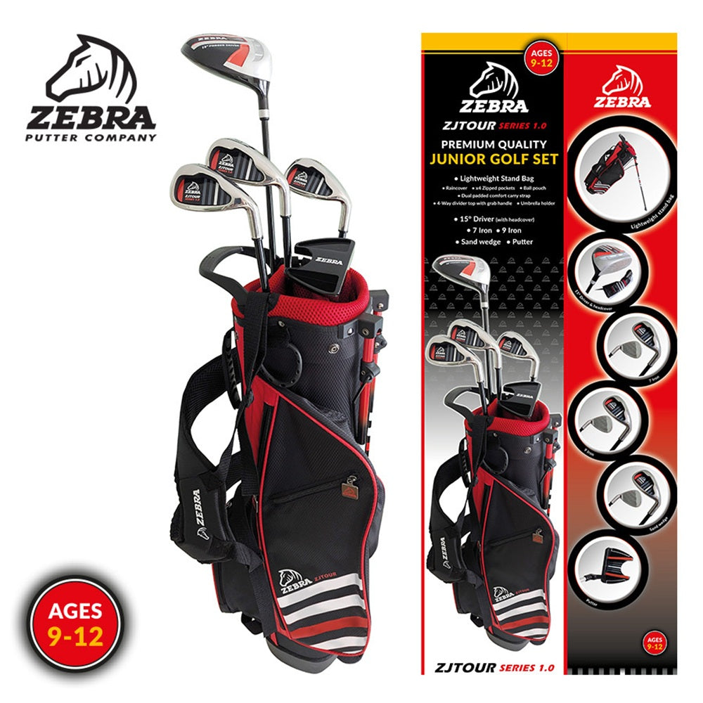 Zebra Junior Tour Golf Boxed Starter Set With Bag - Age 9-12