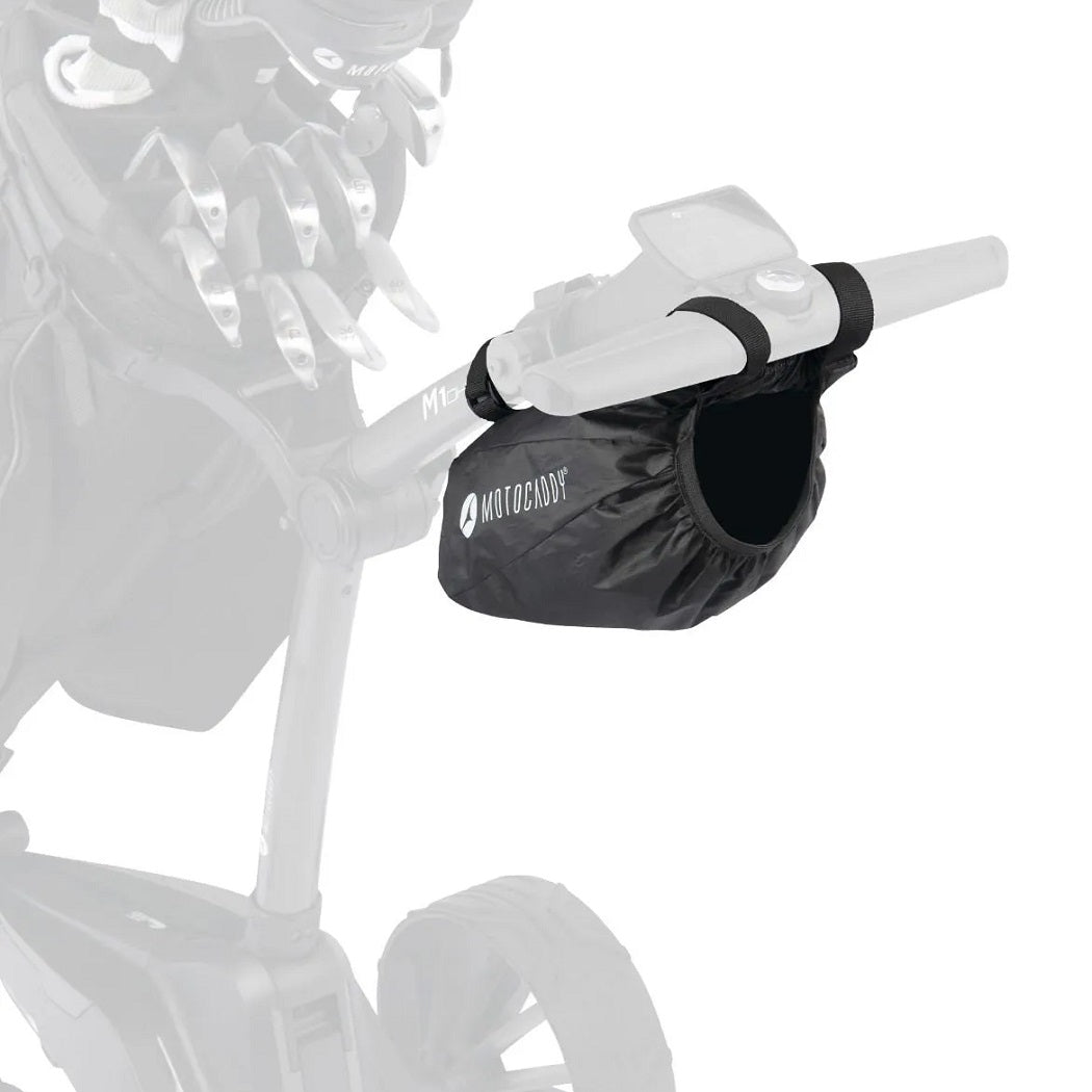 Motocaddy Under Handle Accessory Pouch - front view, shown fitted to handle