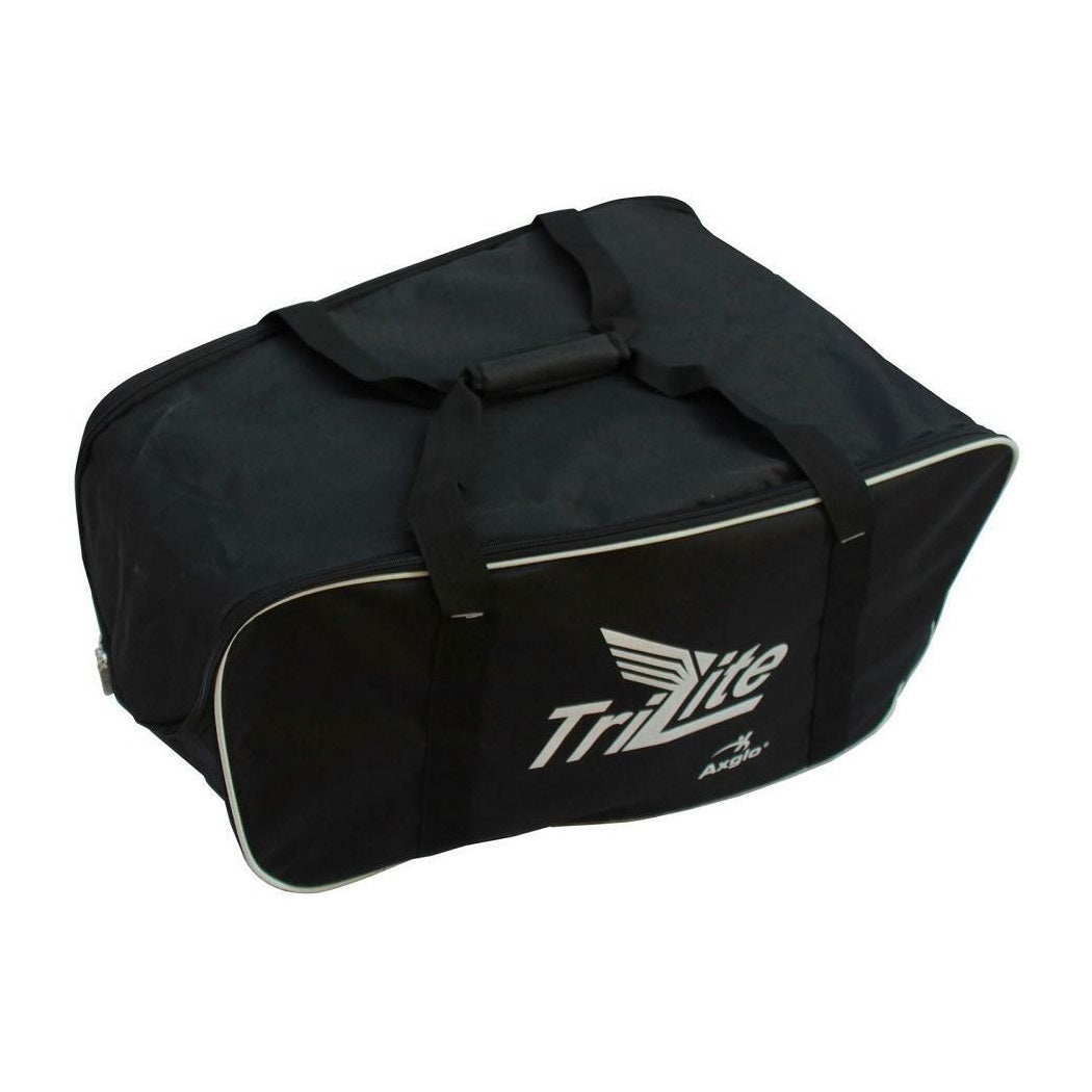 Axglo TriLite Golf Trolley Transit Bag - Travel Cover & Storage Bag (Black) - shown fastened up