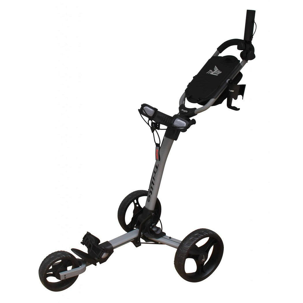 Axglo TriLite 3-Wheel Golf Trolley Push Cart - Grey/Black