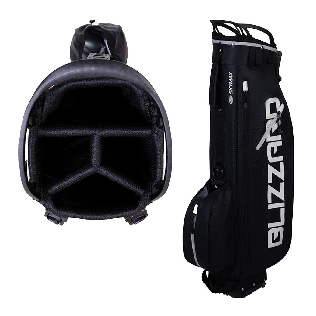 Skymax Blizzard Stand Bag - Black/Grey - shown standing with 4-way divider