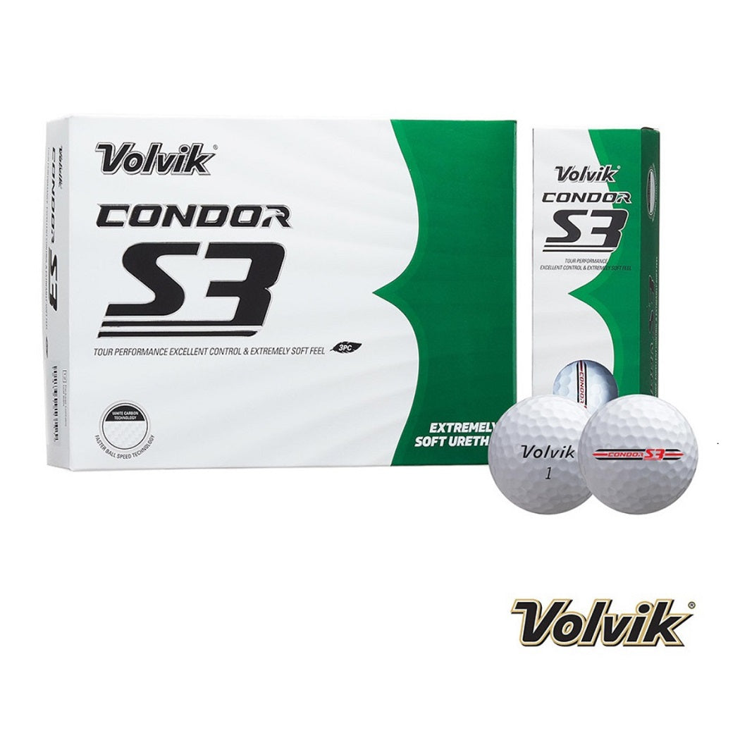 VOLVIK Condor S3 Tour Soft Golf Balls - Box of 12