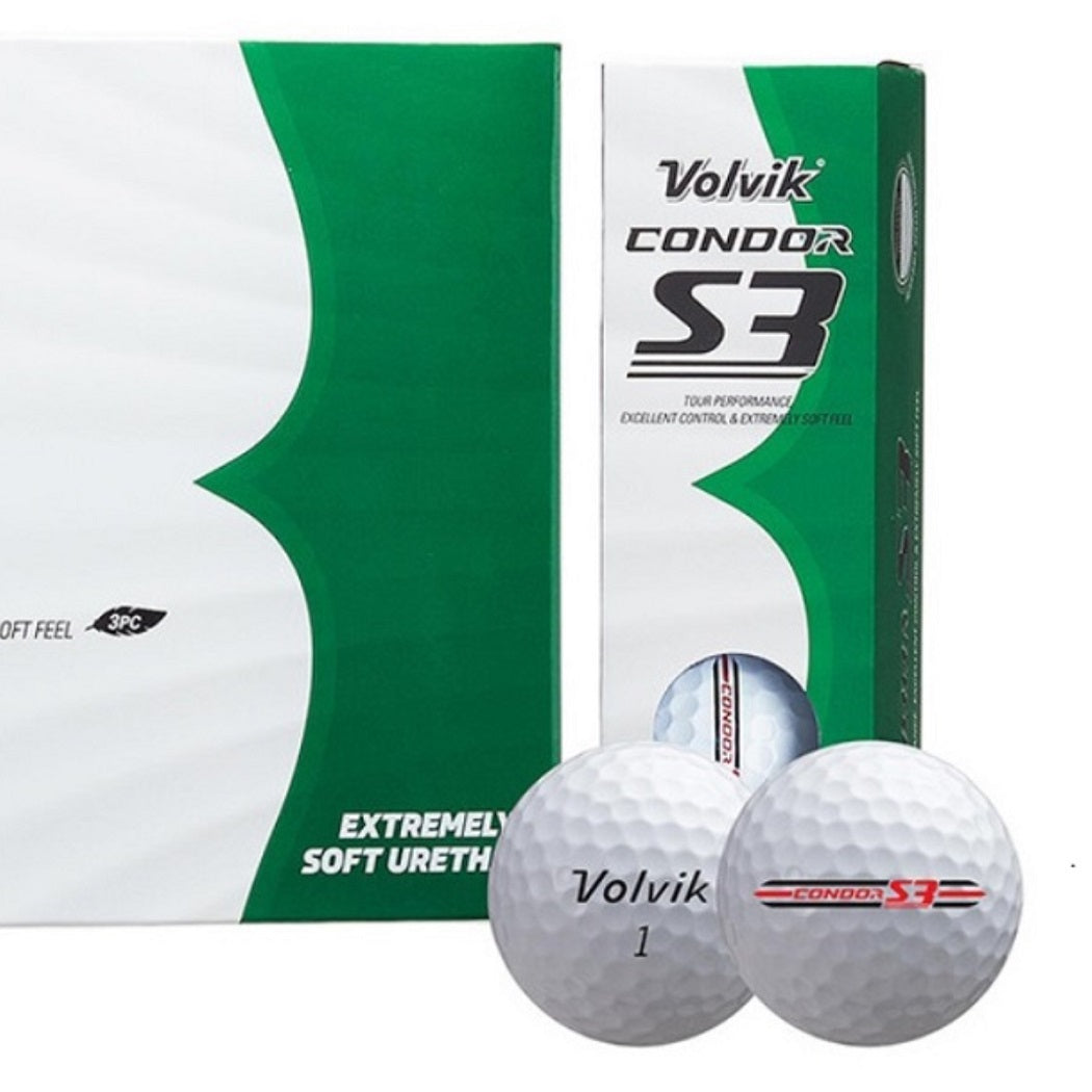 VOLVIK Condor S3 Tour Soft Golf Balls - front and rear views