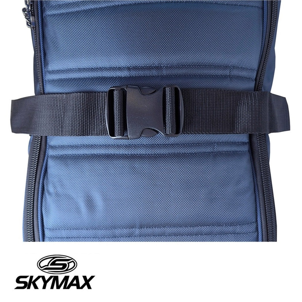 Skymax Deluxe Padded Wheeled Golf Travel Cover - security straps and zips