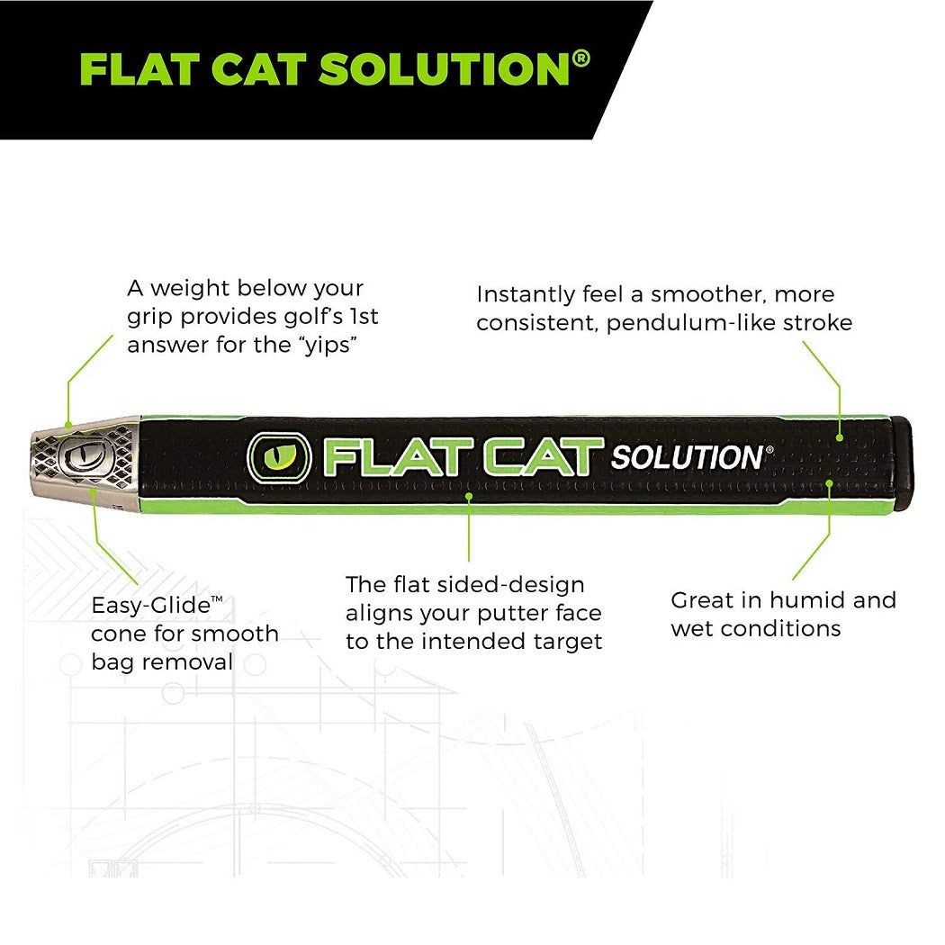 Flat Cat Golf Putter Grip - Solution: Pistol/Standard/Svelte, more features