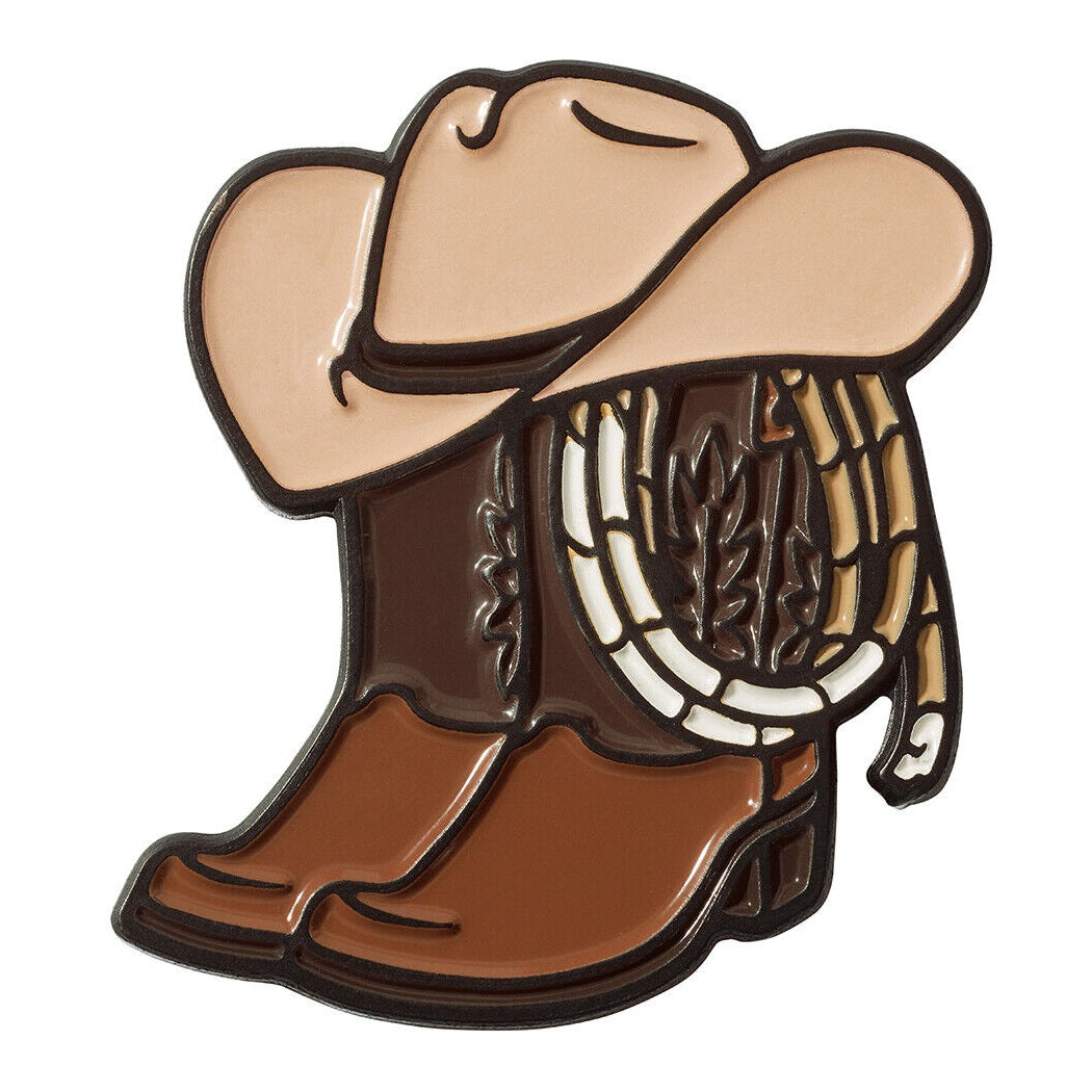 Luna Links Novelty Metal & Enamel Golf Ball Marker - Cowboy Boots Hat Rope