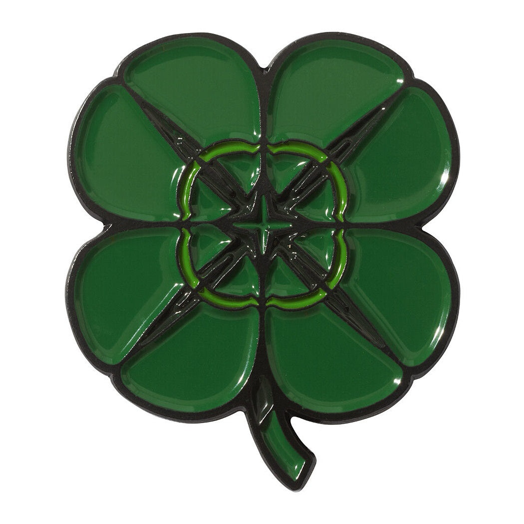 Luna Links Novelty Metal & Enamel Golf Ball Marker - Lucky Four Leaf Clover