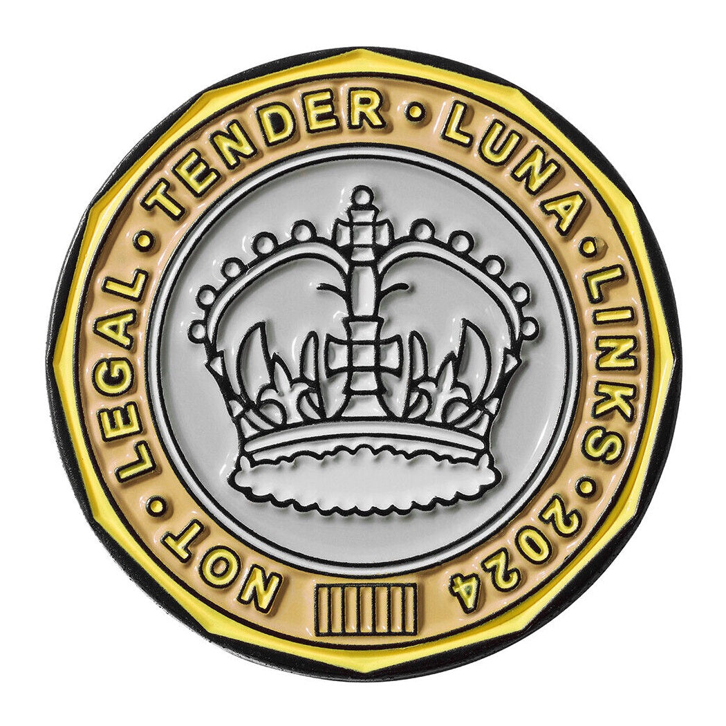 Luna Links Novelty Metal & Enamel Golf Ball Marker - Pound Coin