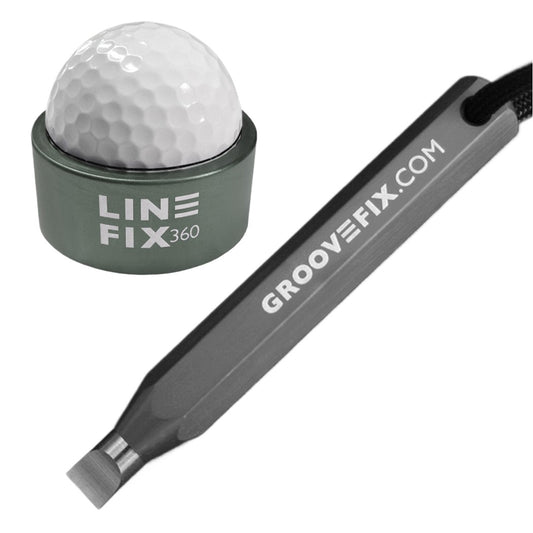 GrooveFix Groove Tool & Line Fix 360 Ball Marker Bundle - Grey
