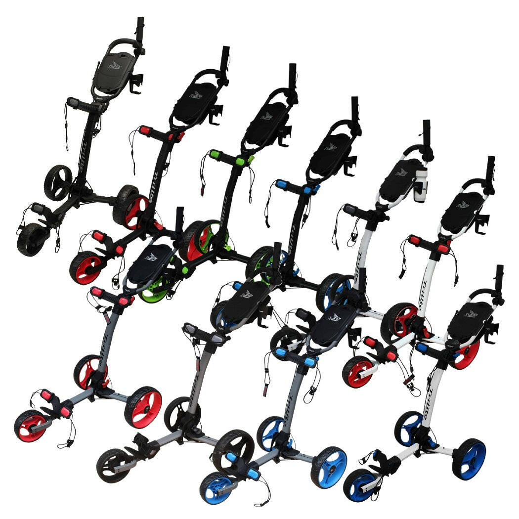 Axglo TriLite 3-Wheel Golf Trolley Push Cart - All Colours