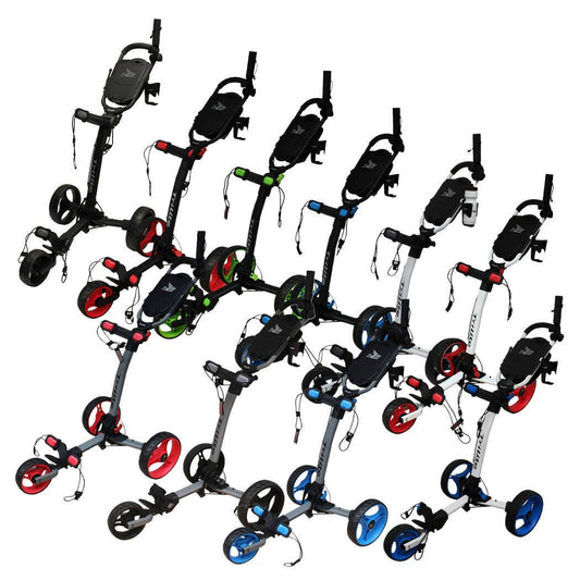 Axglo TriLite 3-Wheel Golf Trolley Push Cart - All Colours