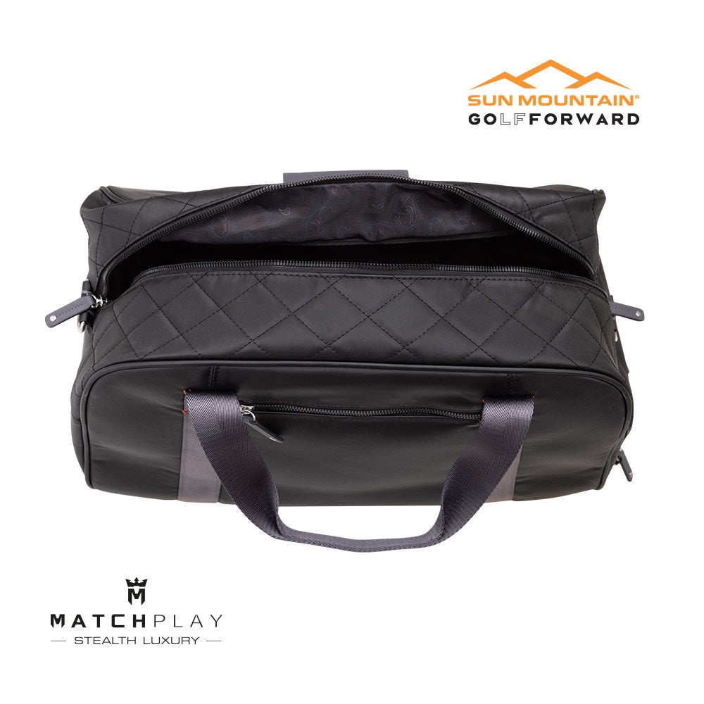 Sun Mountain Matchplay Lockeroom Duffel Bag - Black - double-ended zip and paisley lining