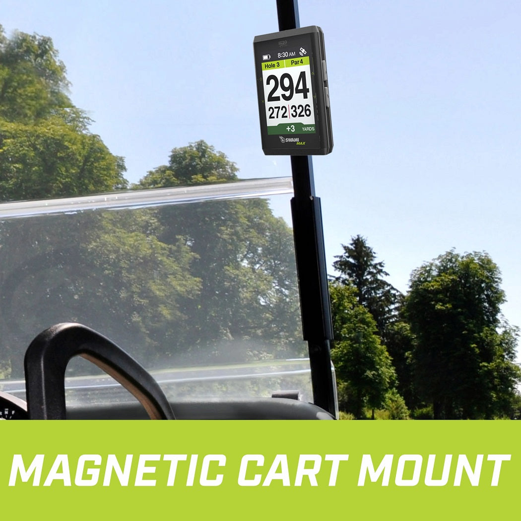 Izzo Swami Max GPS Rangefinder - mounted to golf cart