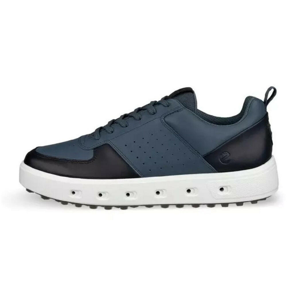 Ecco Men`s Waterproof Golf Shoes - Street 720 Hybrid - Pavement/Black
