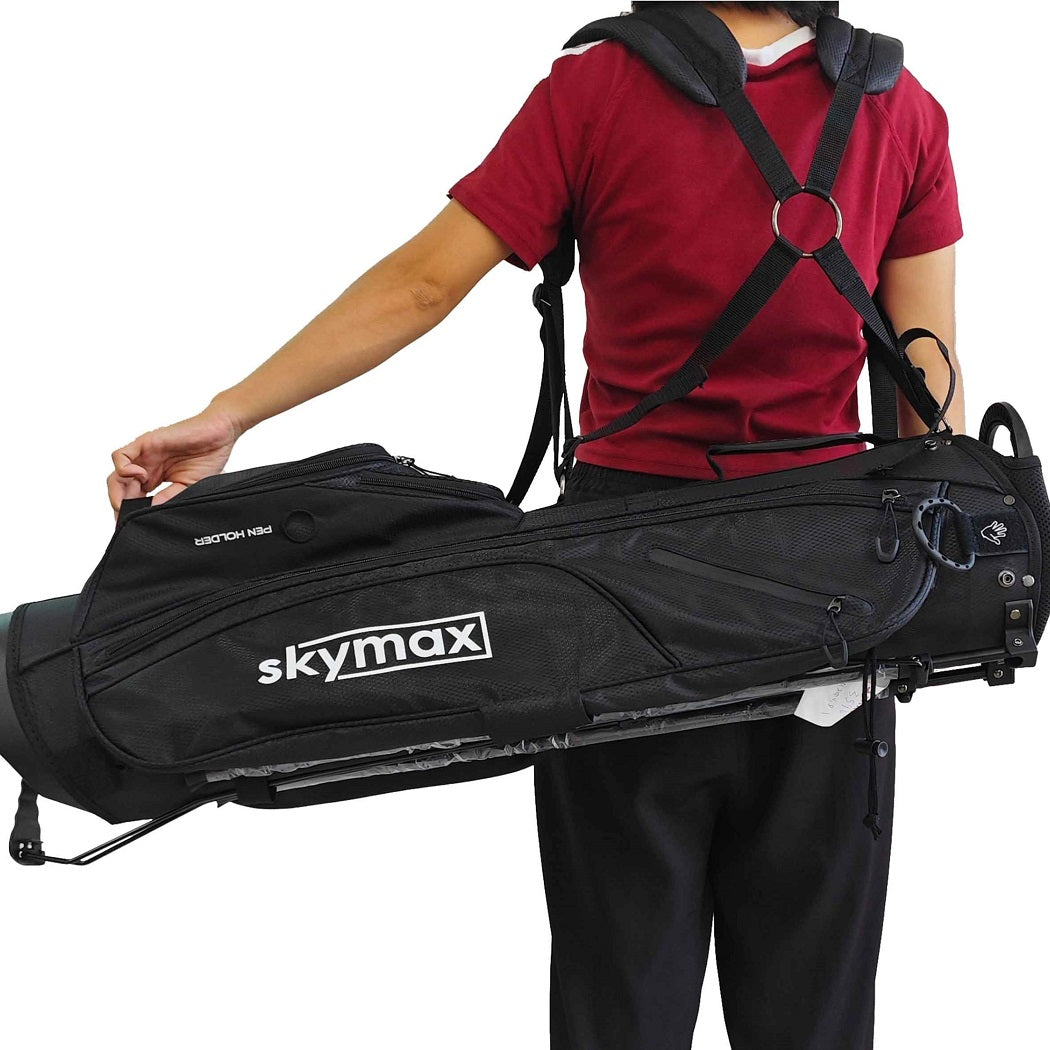 Skymax MINI Stand Bag - Black Black - showing the bag`s carrying strap