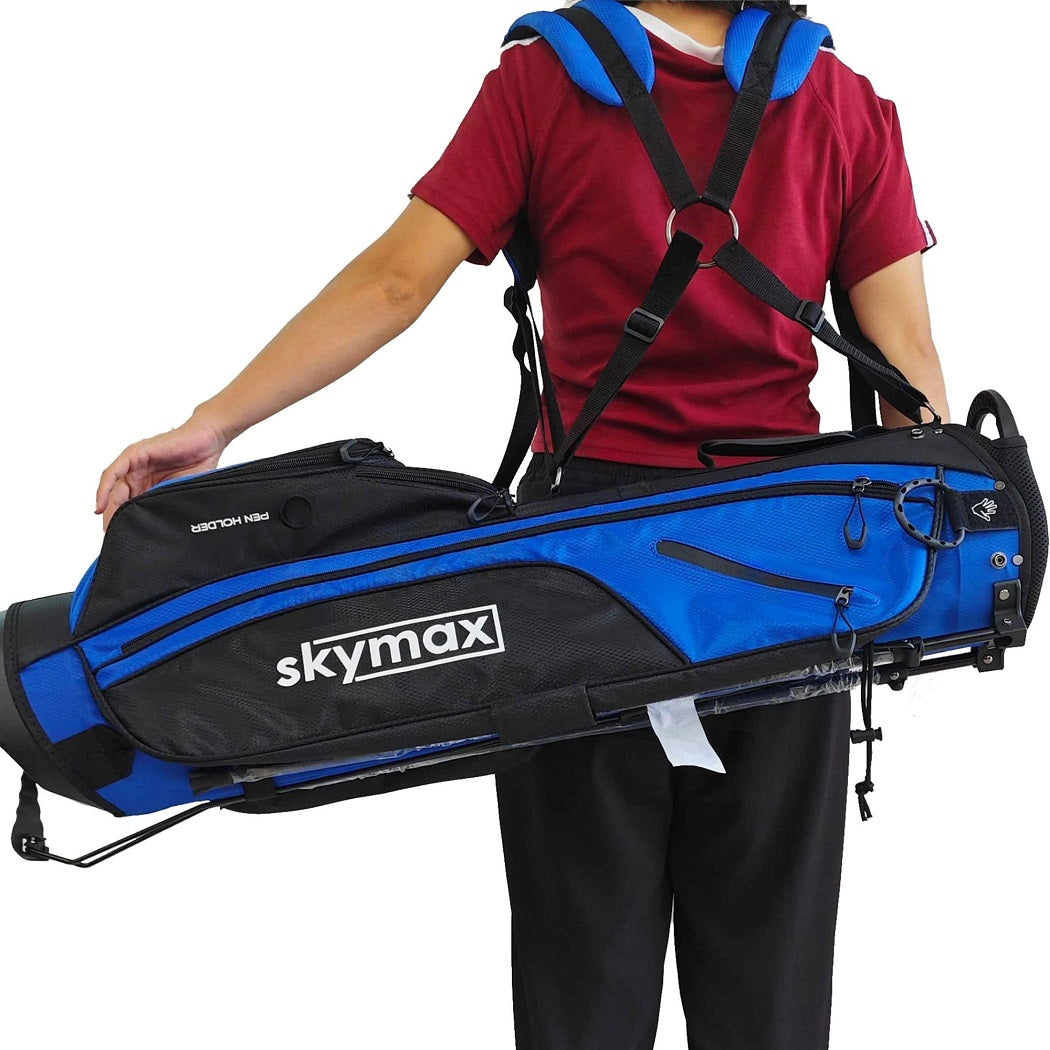Skymax MINI Stand Bag - Black Blue - showing the bag`s carrying strap