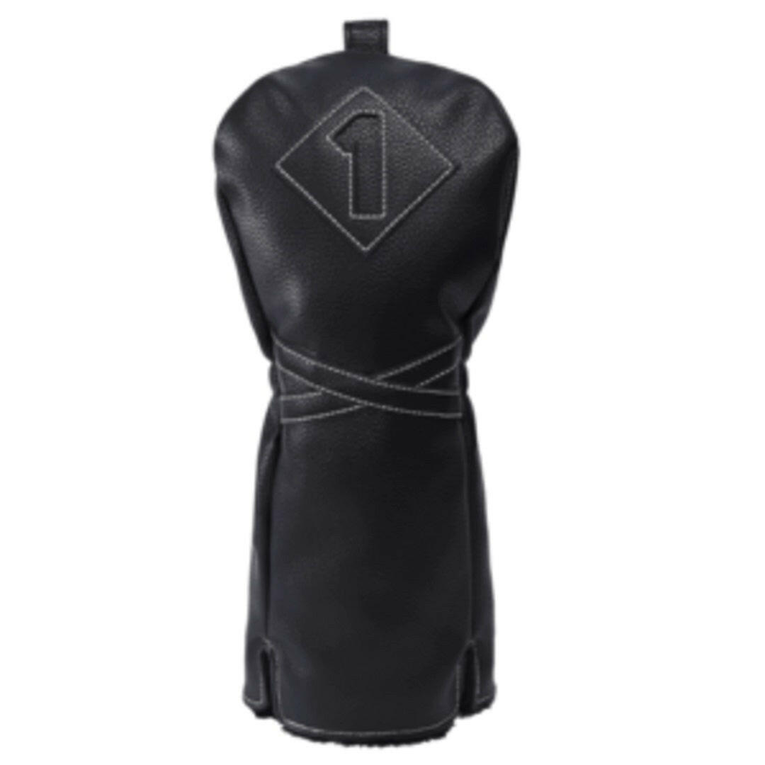Izzo PU Leather Headcover - Black - driver