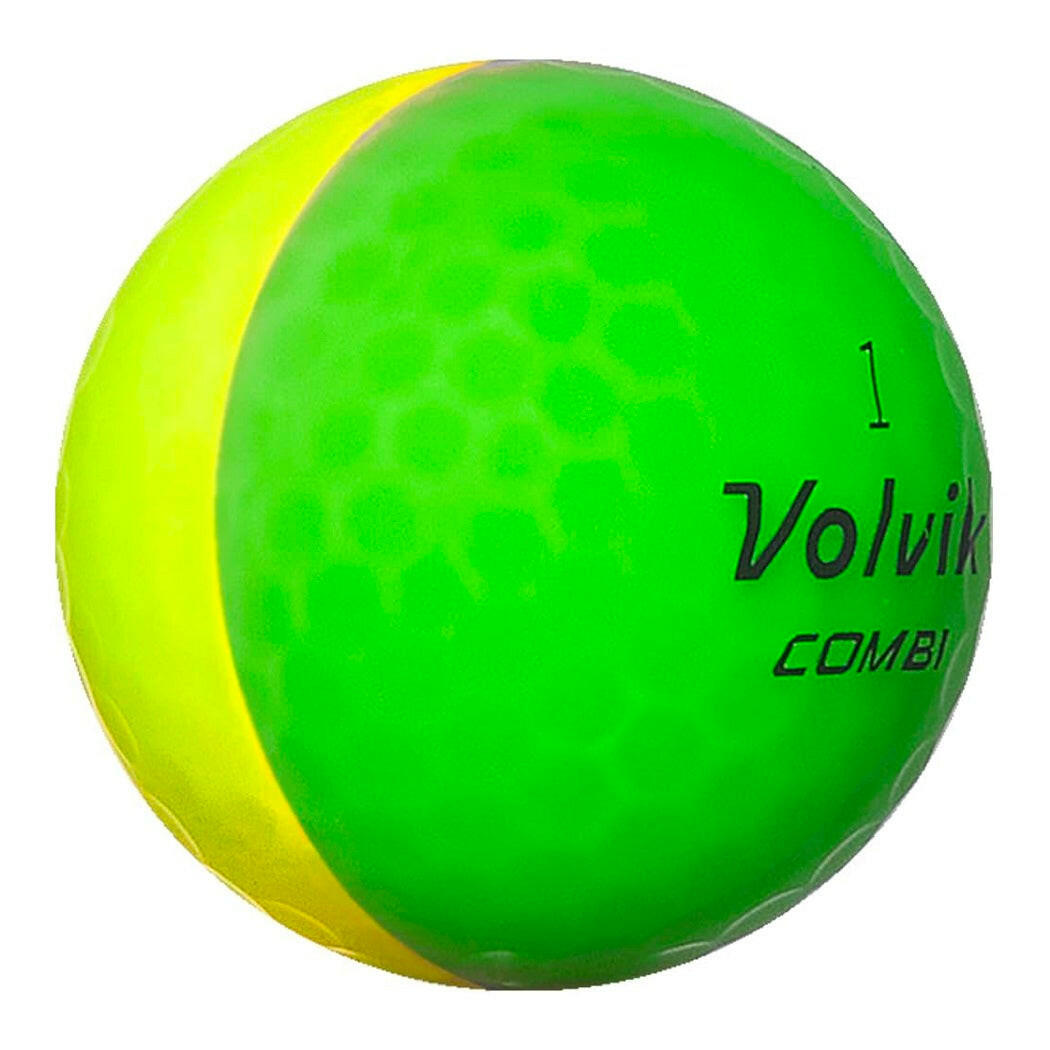 Volvik Vivid Combi Dual-Colour Golf Balls - Yellow/Green