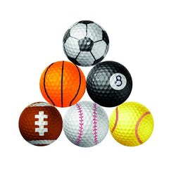 Longridge Multi Sports Novelty Golf Balls x 6