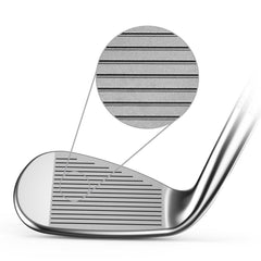 Wilson Staff Model Forged Wedge (56/14 Dynamic Gold 120 S300 Shaft) - showing the wedge`s face and its machine-engraved score lines
