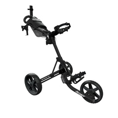 Clicgear 4.0 3 Wheel Golf Trolley (Black) - showing the trolley with its drink and umbrella holders