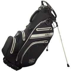 Wilson Staff Golf EXO Dry Carry/Stand Bag (Black/Charcoal/Silver) - showing the bag standing on its legs