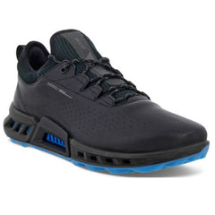 Ecco Biom C4 GORE-TEX Spikeless Men's Golf Shoes (Black UK 7.5/EU 41) - showing the shoe`s toe, laces and colourful sole