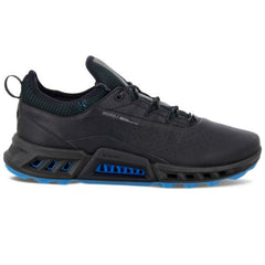 Ecco Biom C4 GORE-TEX Spikeless Men's Golf Shoes (Black UK 9-9.5/EU 43) - showing the shoe`s outer side view with its colourful sole