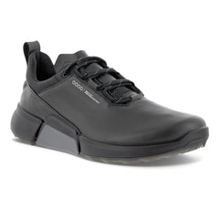 Ecco Biom H4 GORE-TEX Spikeless Men's Golf Shoes (Black UK 7.5) - showing the shoe`s toe, laces and outer side