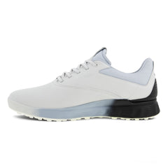 Ecco Biom S-Three GORE-TEX Spikeless Men's Golf Shoes (White/Black/Air UK 7.5) - showing the shoe`s inner side and its colourful detailing