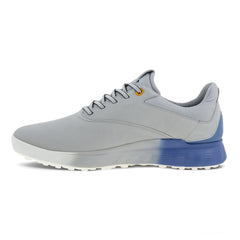 Ecco S-Three GORE-TEX Spikeless Men's Golf Shoes (Concrete/Retro Blue UK 10) - showing the shoe`s inner side