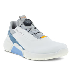 Ecco Biom H4 BOA GORE-TEX Spikeless Men's Golf Shoes (White/Retro Blue UK 7.5)