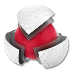 Wilson Staff Triad Golf Balls 1 Dozen (White) - showing the golf ball`s internal construction