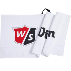 Wilson Staff Golf Caddie Tour Towel (White) - showing the towel`s waffle texture