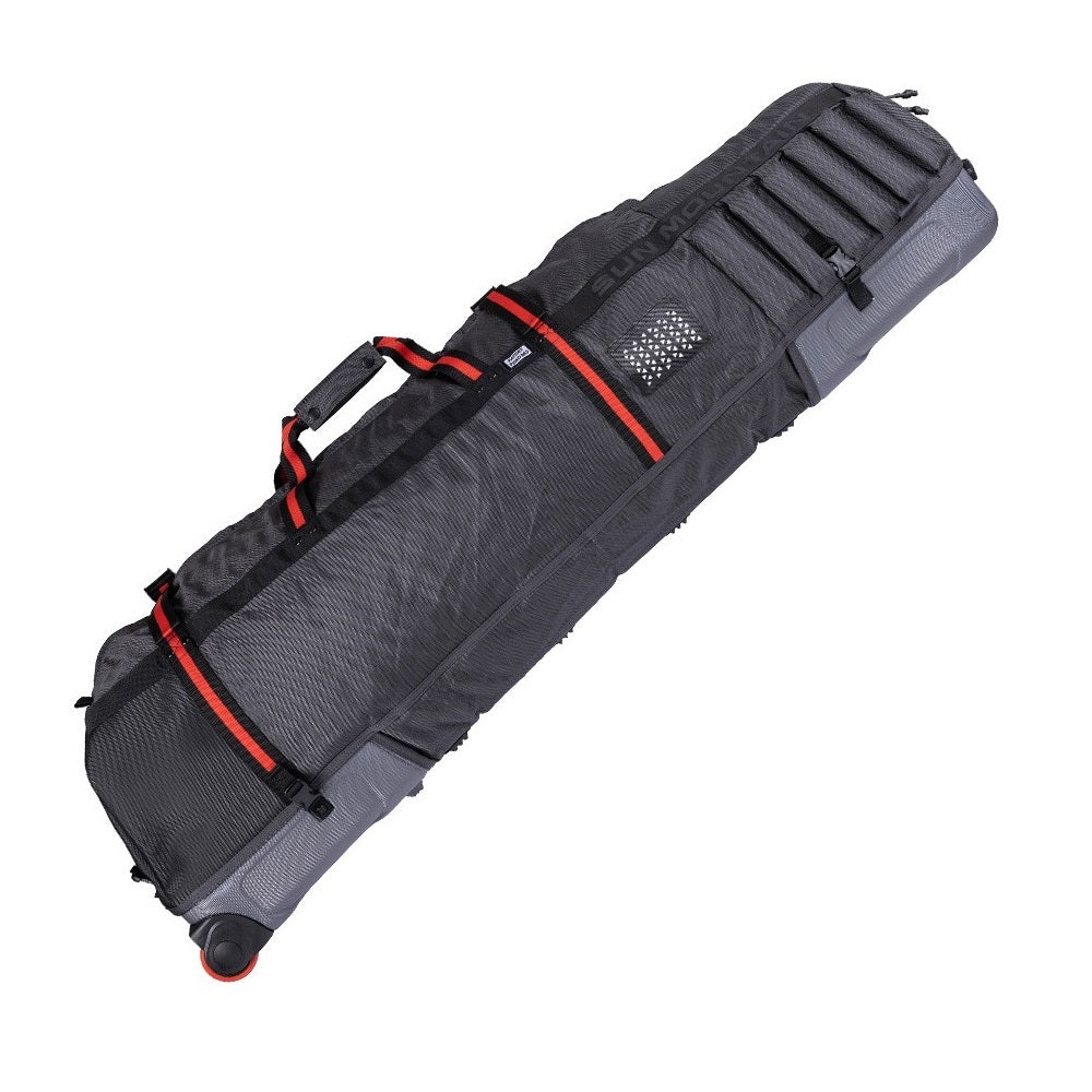 Sun Mountain Kube Golf Travel Cover - Steel/Black/Rush Red - carry handles and wheels