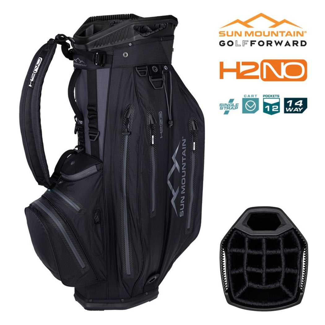 Sun Mountain H2NO Elite 14-Way Cart Golf Bag - Black/Steel
