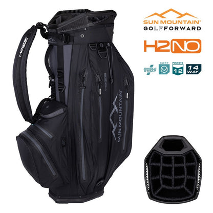 Sun Mountain H2NO Elite 14-Way Cart Golf Bag - Black/Steel