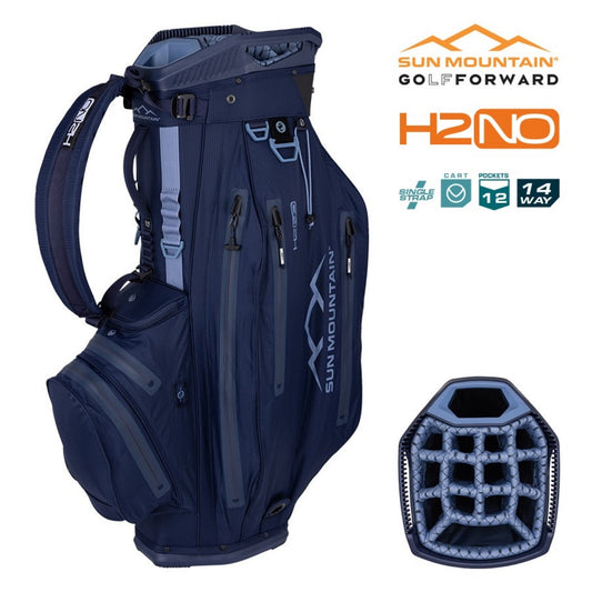 Sun Mountain H2NO Elite 14-Way Cart Golf Bag - Navy/Trident