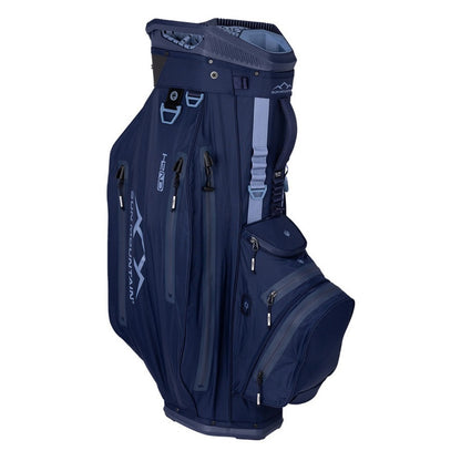 Sun Mountain H2NO Elite 14-Way Cart Golf Bag - Navy/Trident - zipped pockets