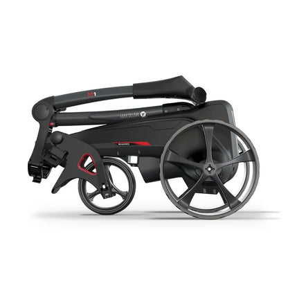 2025 Motocaddy Electric Golf Trolley - M1 Standard Lithium Battery & Charger - side view, folded