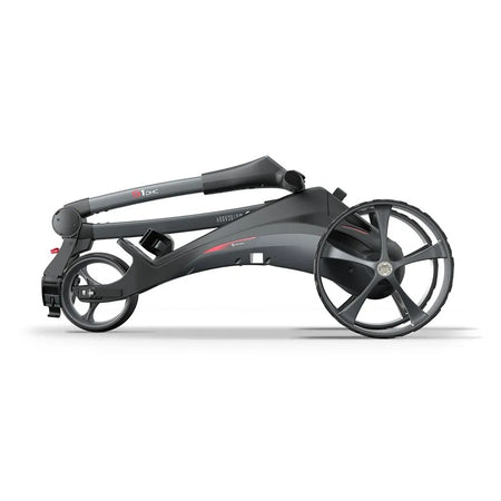 2025 Motocaddy Electric Golf Trolley - S1 DHC Std Lithium Battery & Charger - side view, folded
