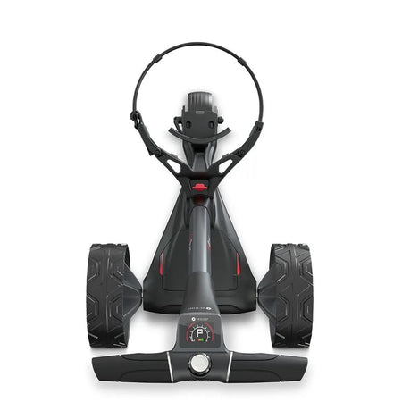 2025 Motocaddy Electric Golf Trolley - S1 DHC Std Lithium Battery & Charger - overhead view, handle display