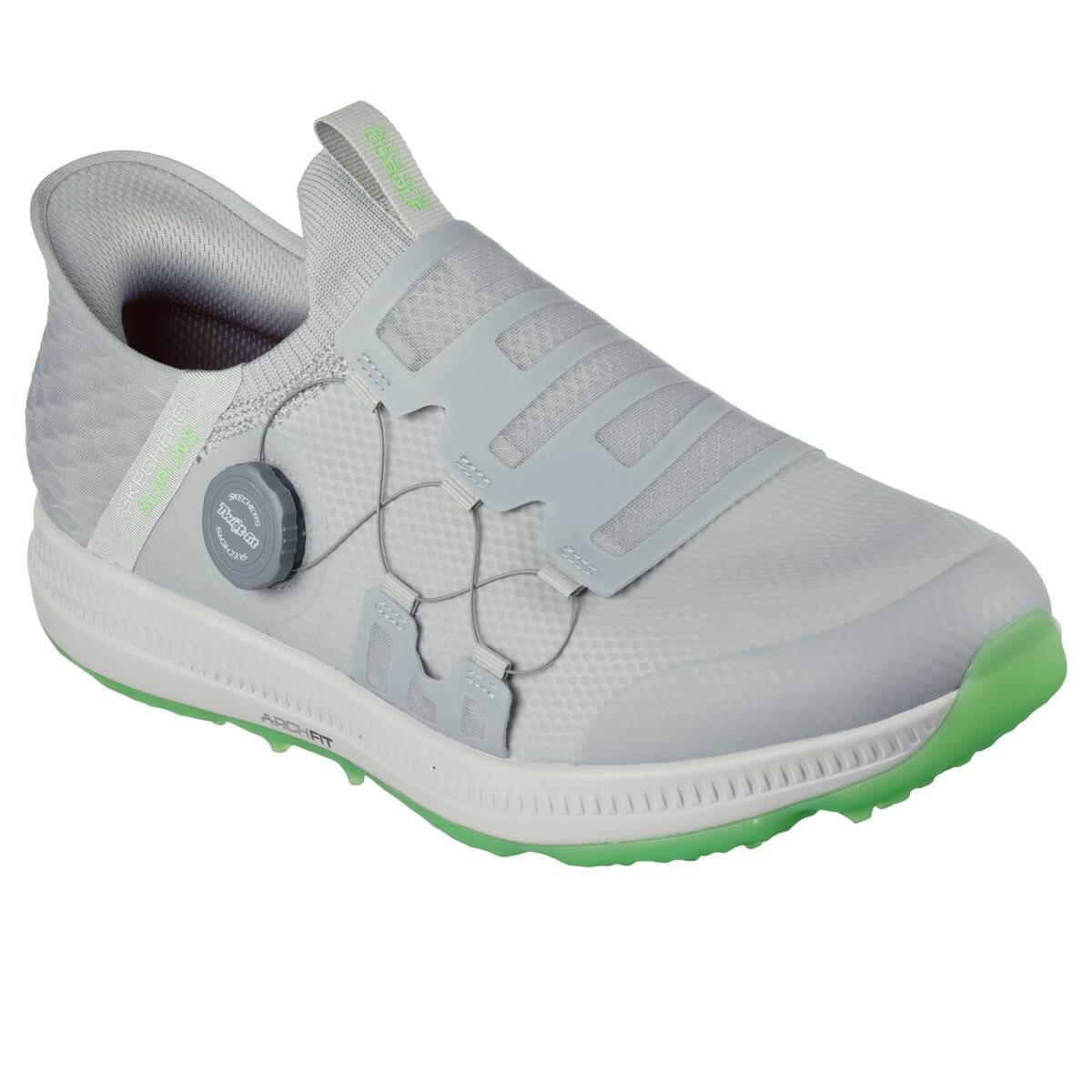 skechers elite 5 slip in shoes grey lime