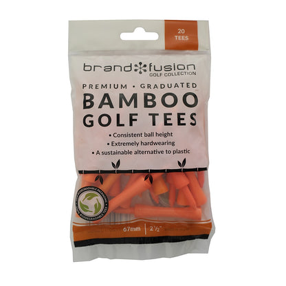 Brand Fusion Graduated BAMBOO Golf Tees - 67mm Orange