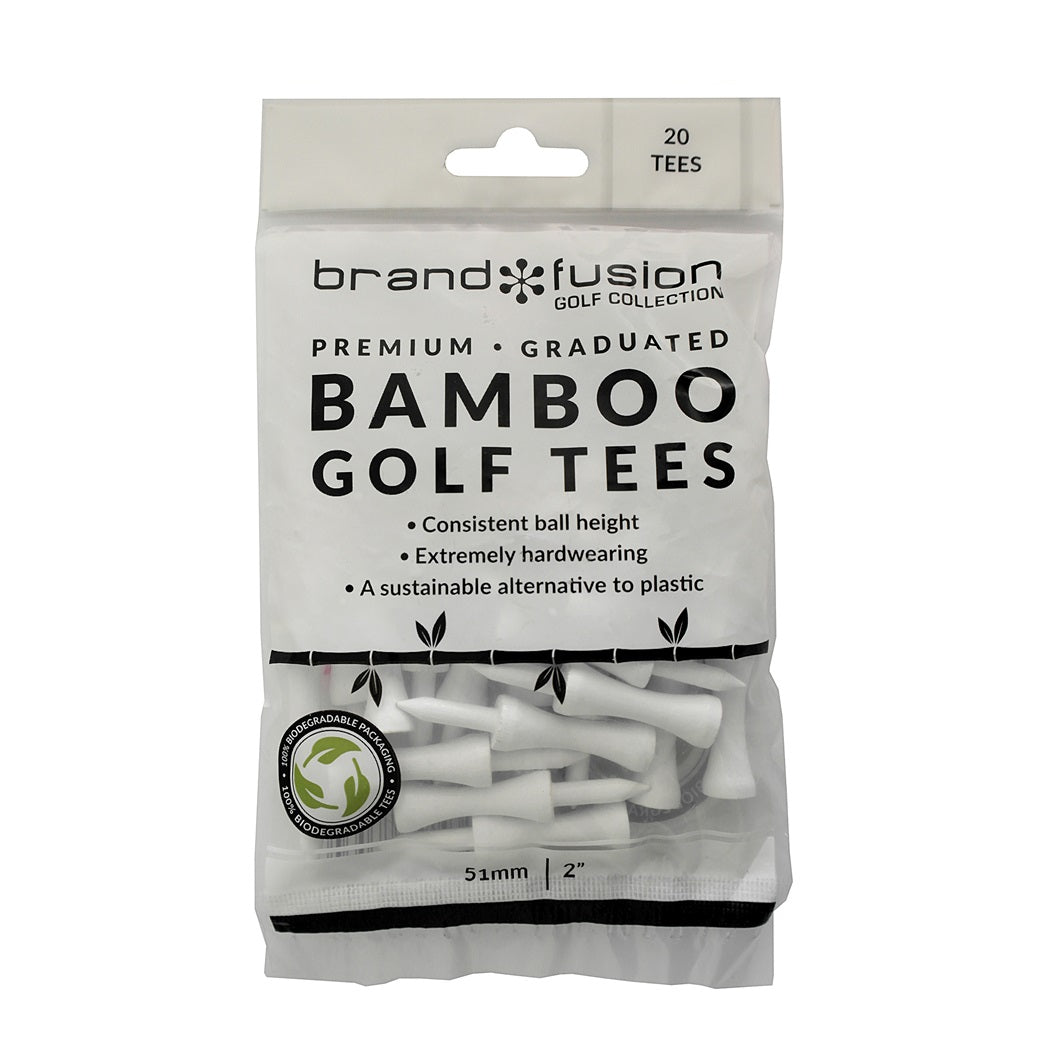 Brand Fusion Graduated BAMBOO Golf Tees - 51mm White