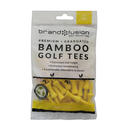 Brand Fusion Graduated BAMBOO Golf Tees - 43mm Yellow