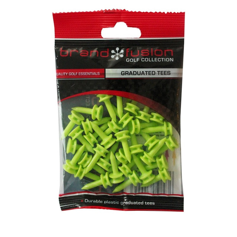 Brand Fusion Plastic Graduated Castle Golf Tees - 27mm Lime