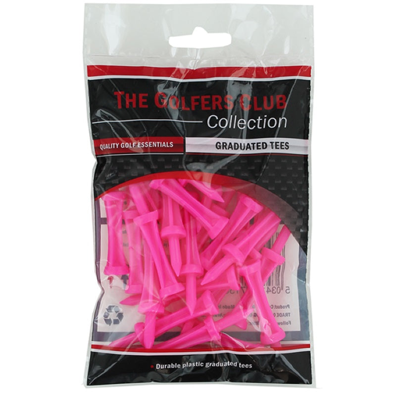 Brand Fusion Plastic Graduated Castle Golf Tees - 57mm Pink