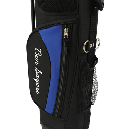 Ben Sayers M1i Junior stand bag - Black/Blue 2025 - front pocket