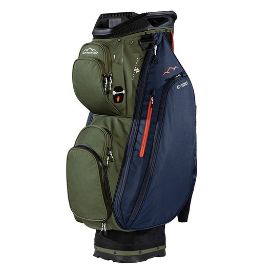 Sun Mountain C-100 14-Way Cart Golf Bag - Black/Olive/Inferno
